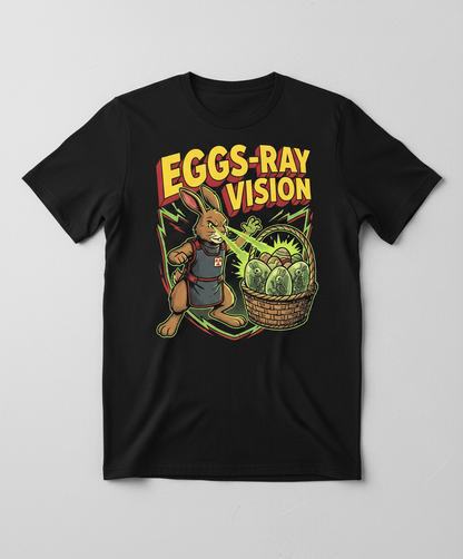 Eggs-Ray Vision Funny Easter Bunny Skeleton T-Shirt - Black