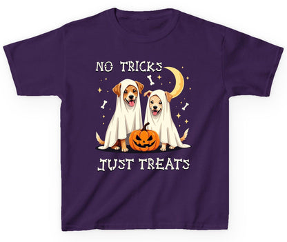 No Tricks Just Treats Halloween dogs Youth T-Shirt Purple product mockup