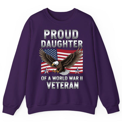 Proud Daughter of a World War Ii Veteran wwii veteran family Sweatshirt Purple product mockup