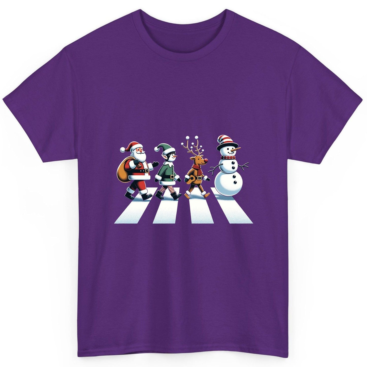 Christmas Abbey Road Parody Christmas abbey road parody T-Shirt Purple product mockup