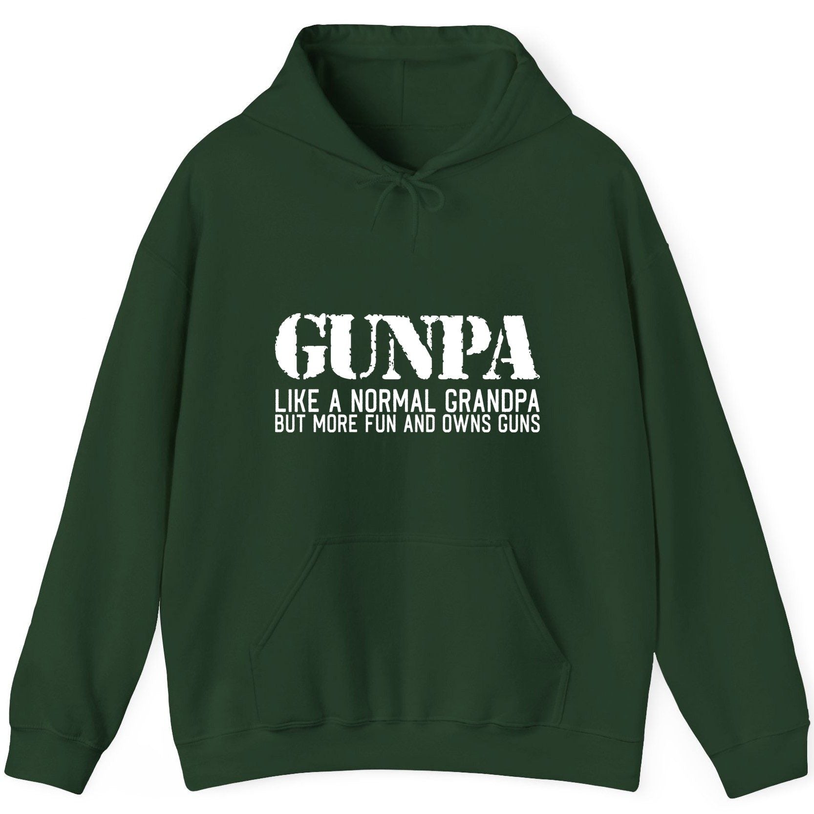 Gunpa Like a Normal Grandpa but More Fun and Owns Guns funny gun owner grandpa Hoodie Forest Green product mockup