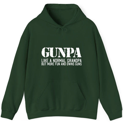 Gunpa Like a Normal Grandpa but More Fun and Owns Guns funny gun owner grandpa Hoodie Forest Green product mockup