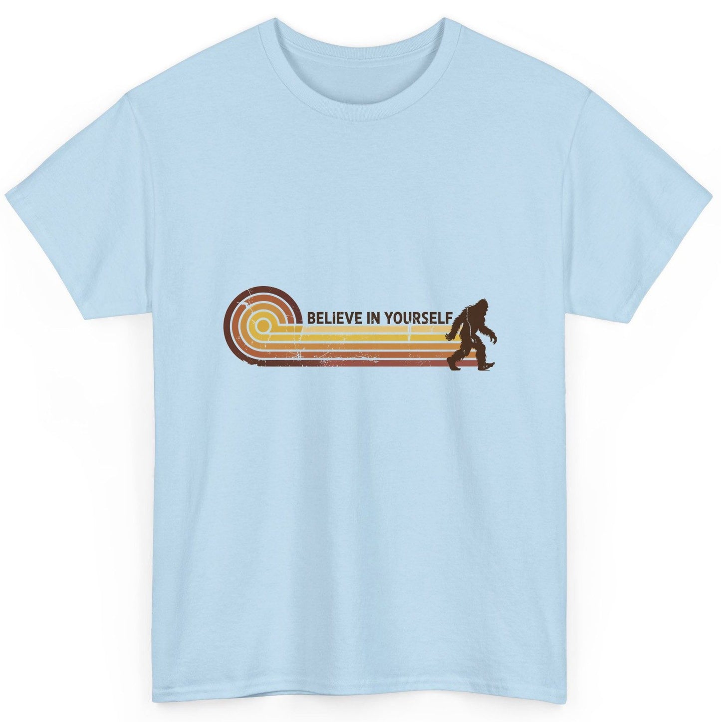 Believe in Yourself bigfoot T-Shirt Light Blue product mockup