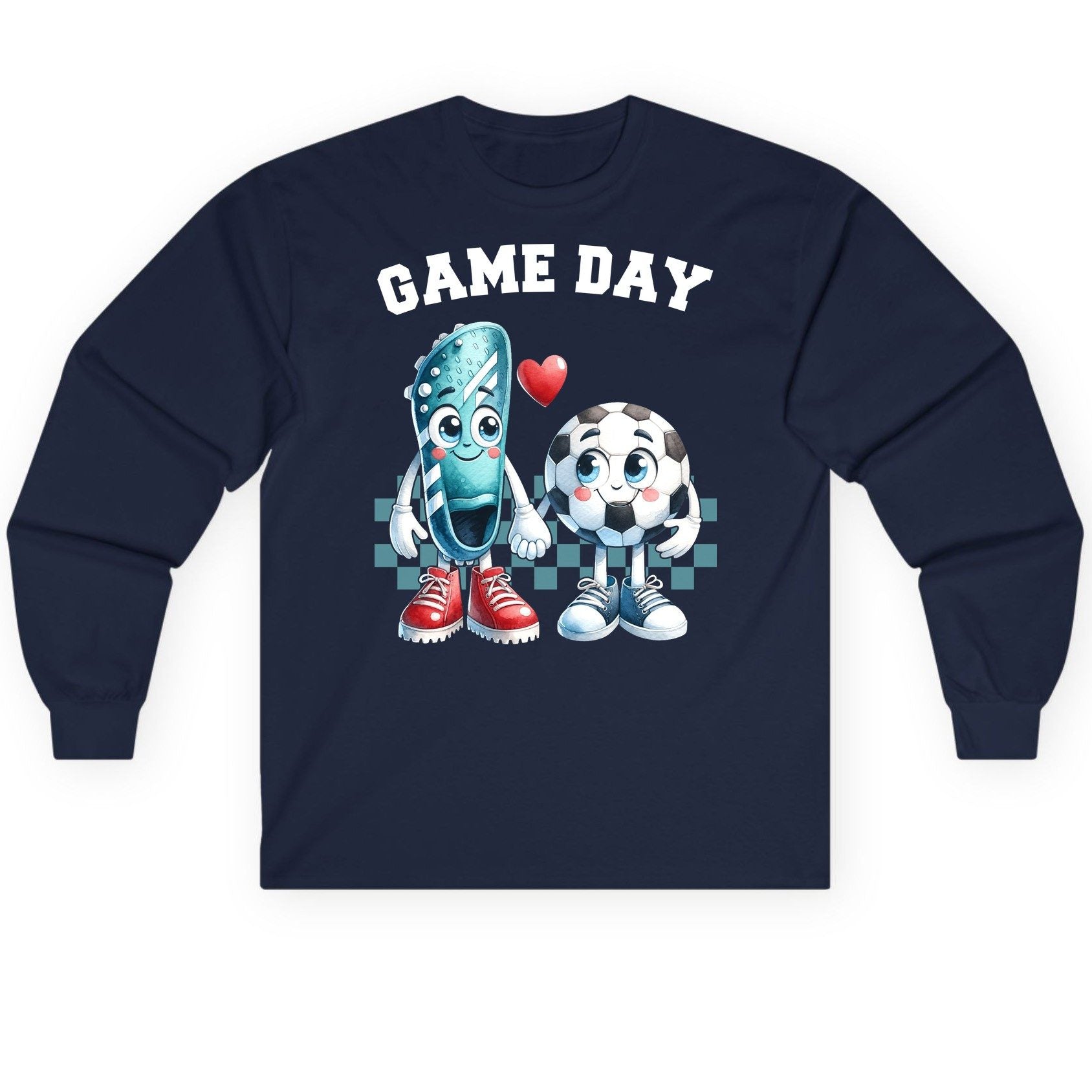 Game Day soccer Long Sleeve Tee Navy product mockup