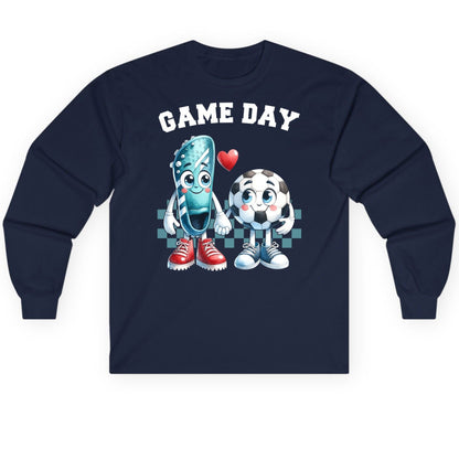 Game Day soccer Long Sleeve Tee Navy product mockup