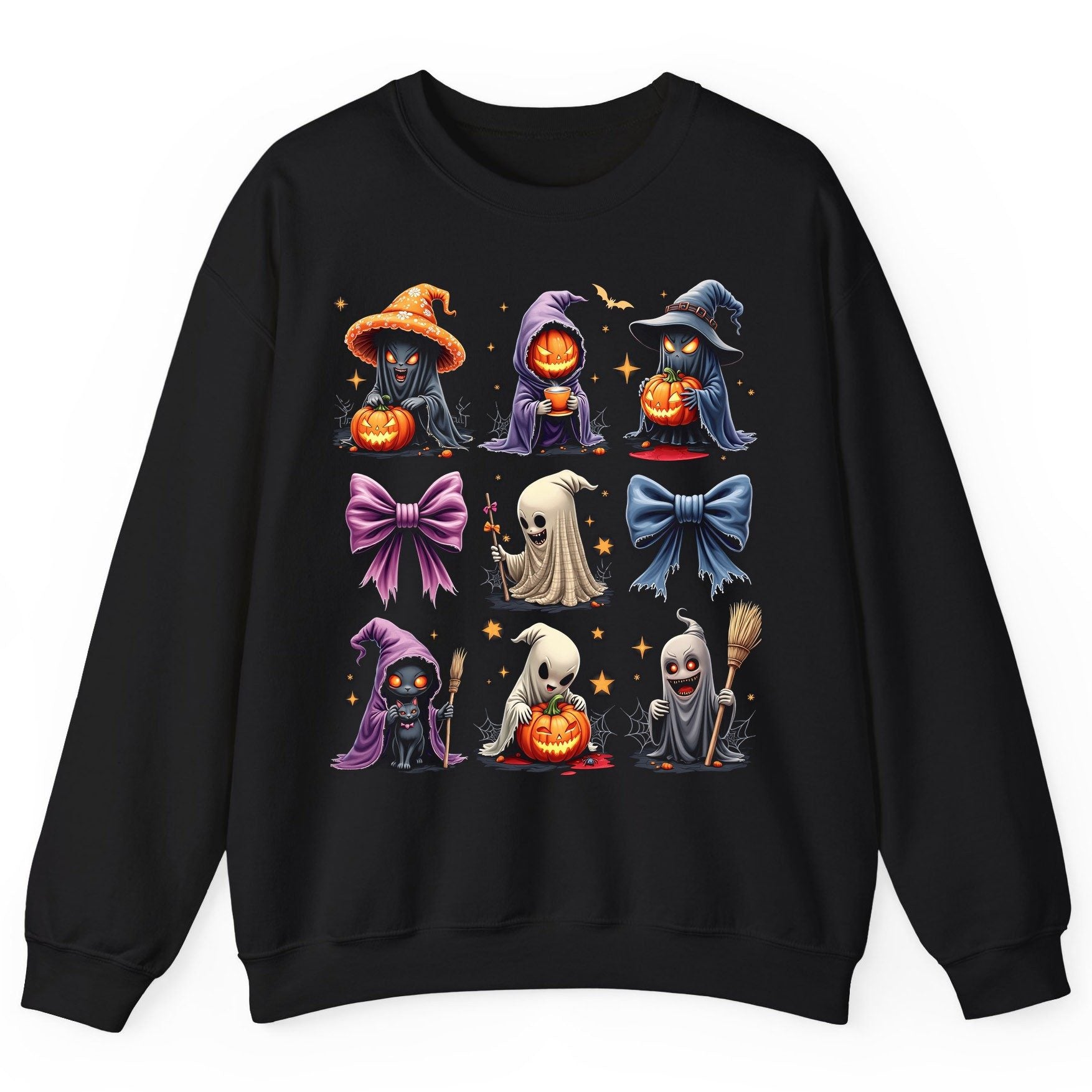Spooky Cute Halloween Characters Halloween characters Sweatshirt Black product mockup