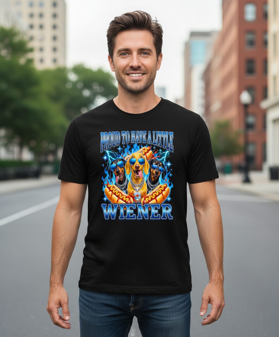 Proud to Have a Little Wiener dachshund dogs T-Shirt Black lifestyle mockup