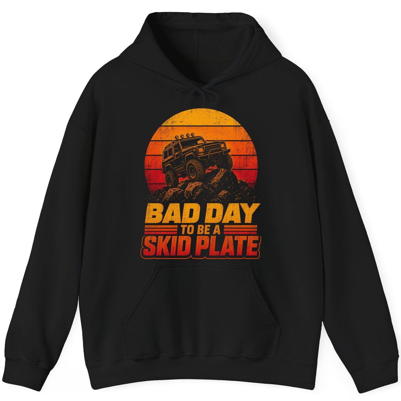 Bad Day to Be a Skid Plate Funny Off-Roading Hoodie - product mockup - Black