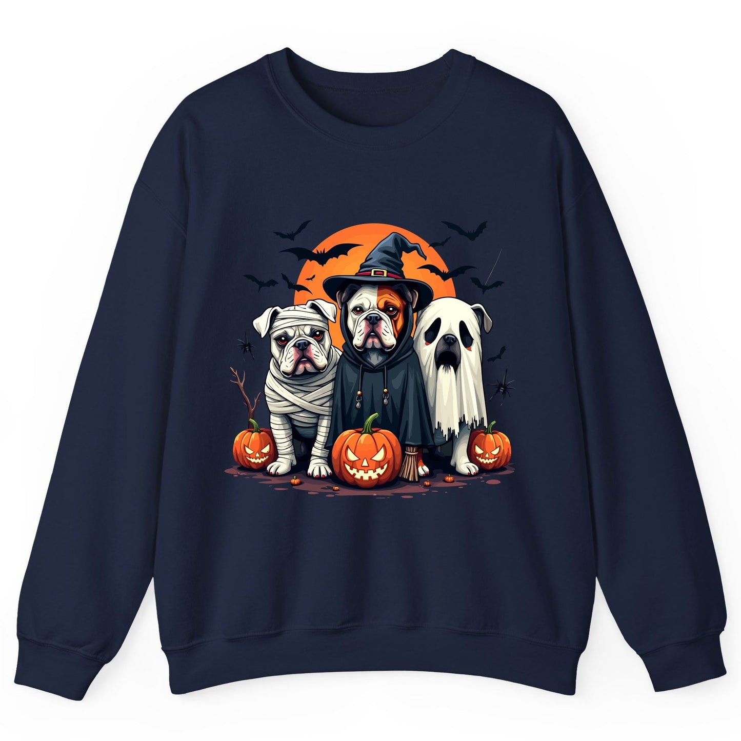 Halloween Bulldogs Costumes Halloween bulldogs Sweatshirt Navy product mockup