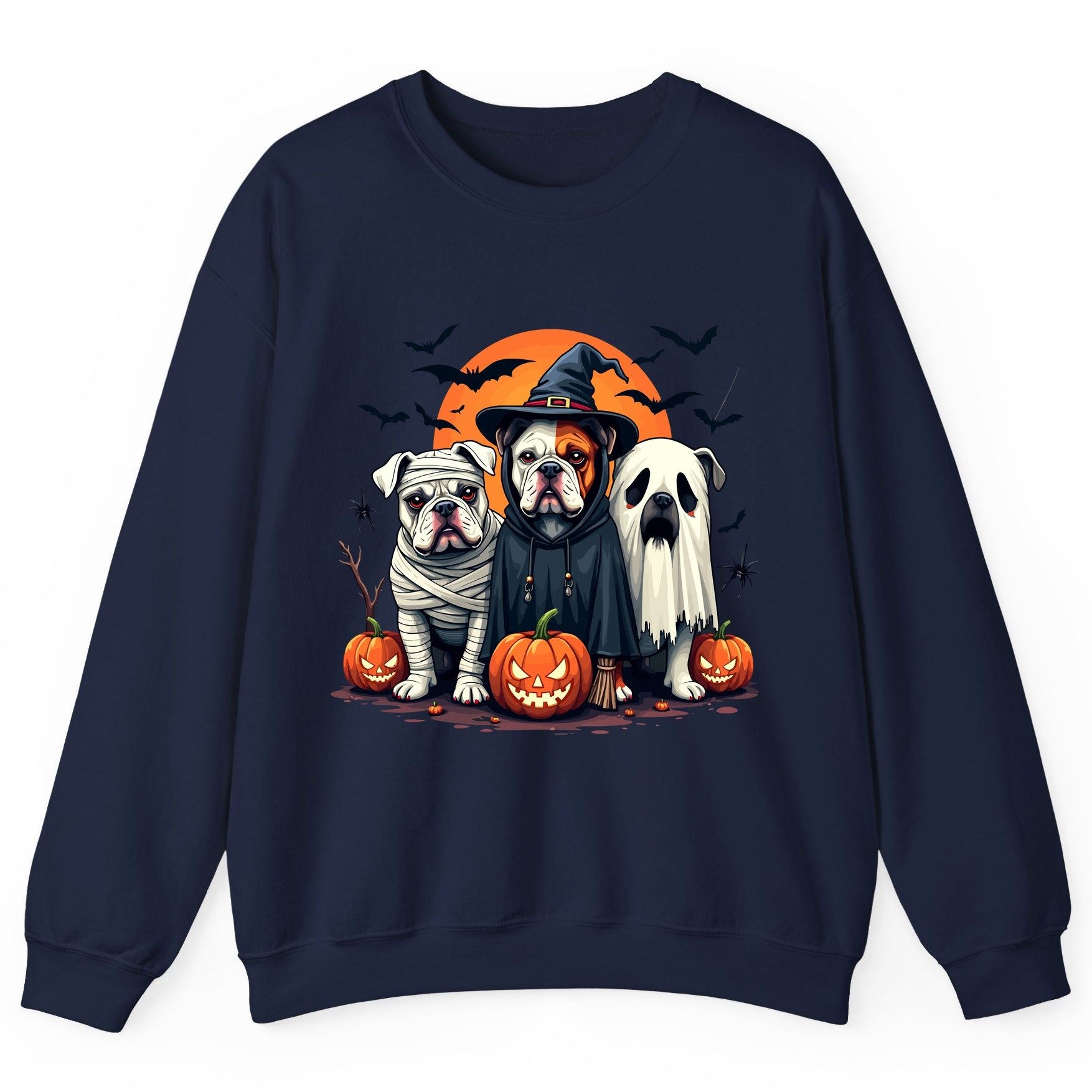 Halloween Bulldogs Costumes Halloween bulldogs Sweatshirt Navy product mockup