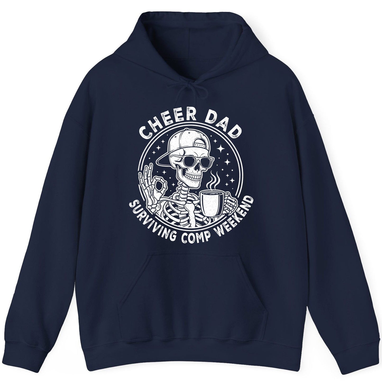 Cheer Dad Surviving Comp Weekend cheer dad Hoodie Navy product mockup