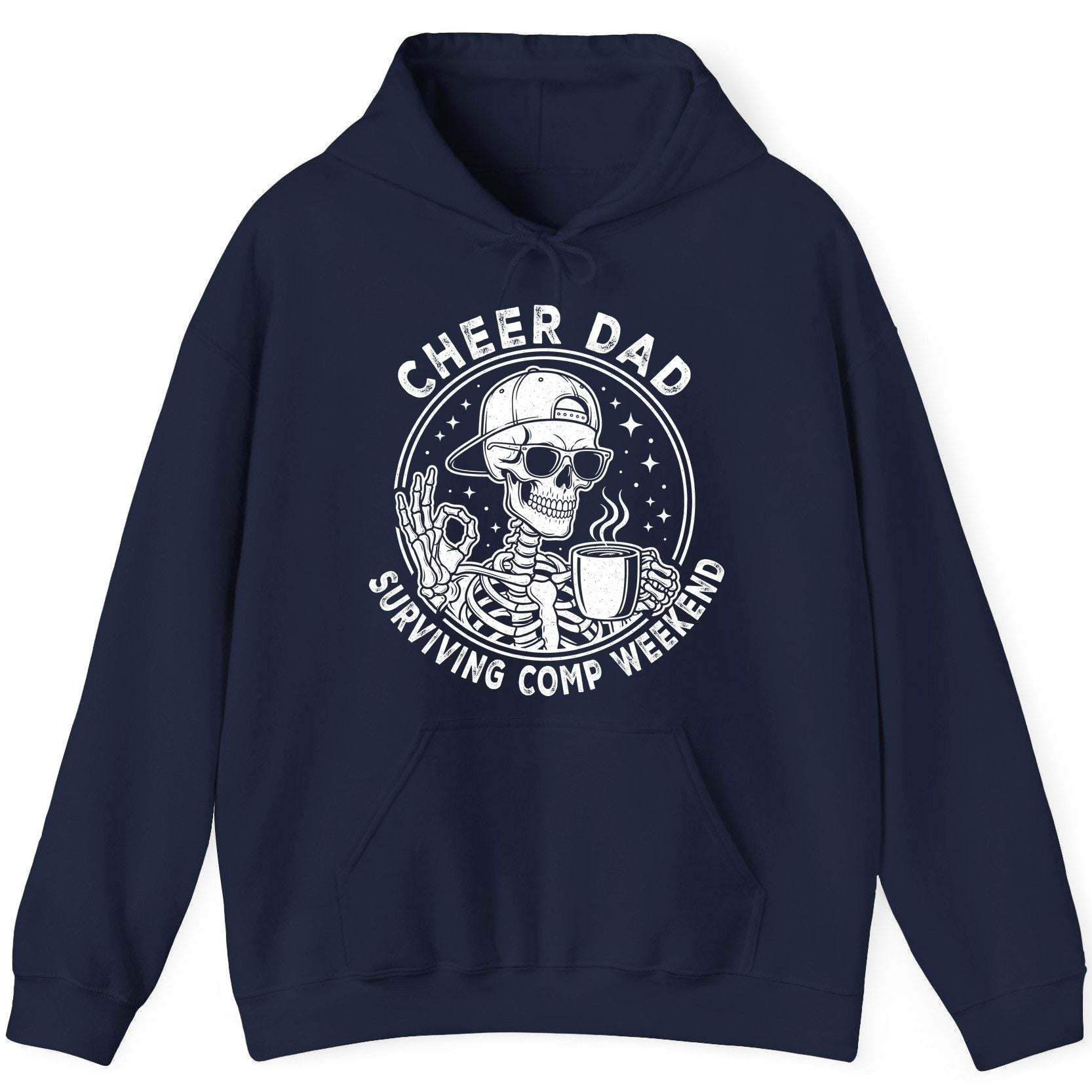 Cheer Dad Surviving Comp Weekend cheer dad Hoodie Navy product mockup