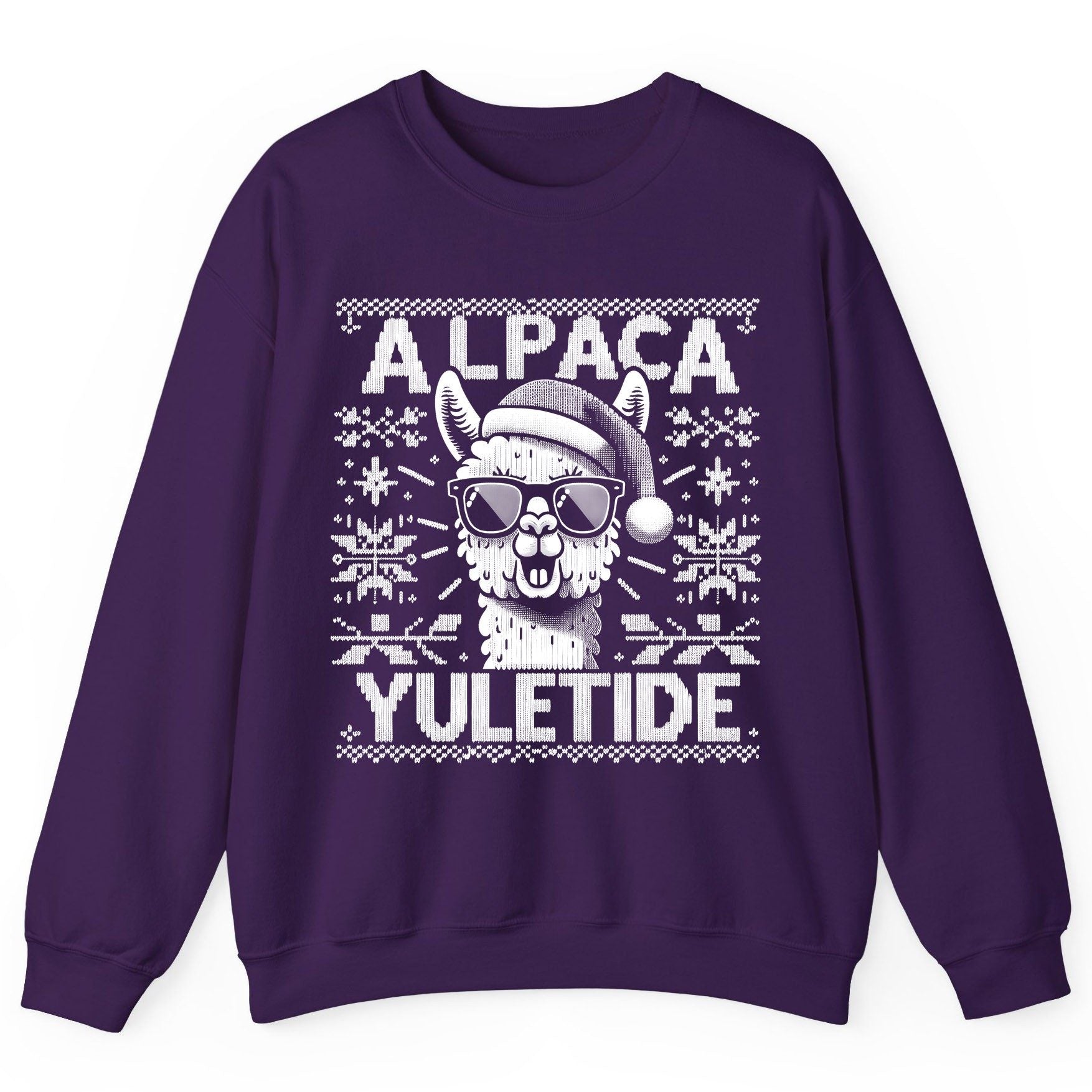 ALPACA Yuletide Funny Lovers Sweatshirt - product mockup - Purple