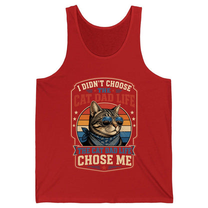I Didn't Choose the Cat Dad Life the Cat Dad Life Chose Me cat Tank Top Red product mockup