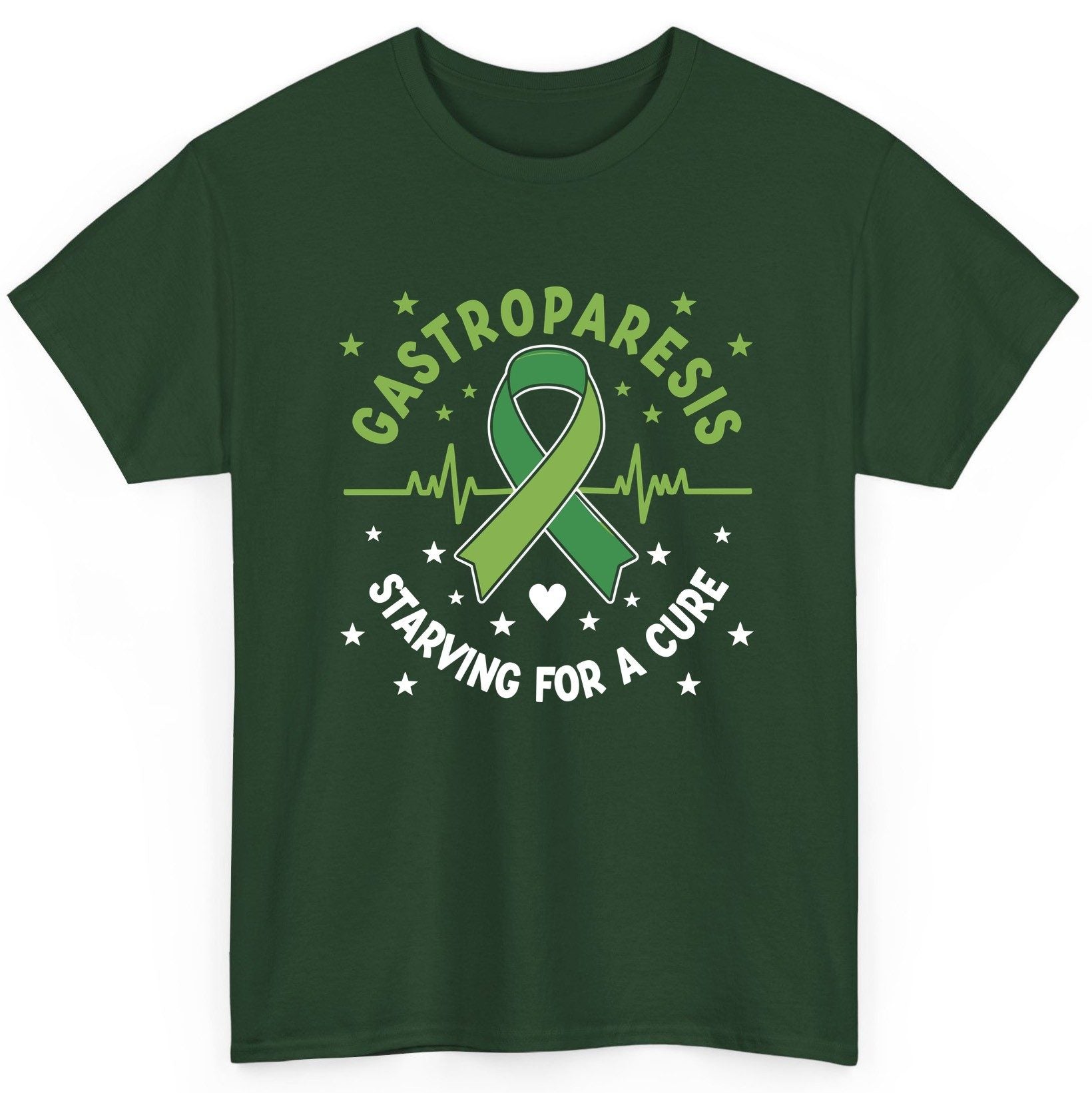 Gastroparesis Starving for a Cure gastroparesis awareness T-Shirt Forest Green product mockup