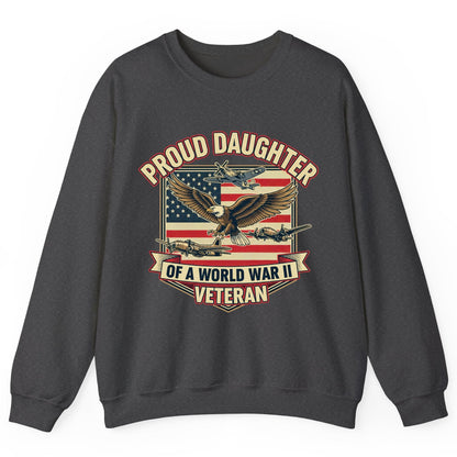 Proud Daughter of a World War Ii Veteran world war ii veteran Sweatshirt Dark Heather product mockup