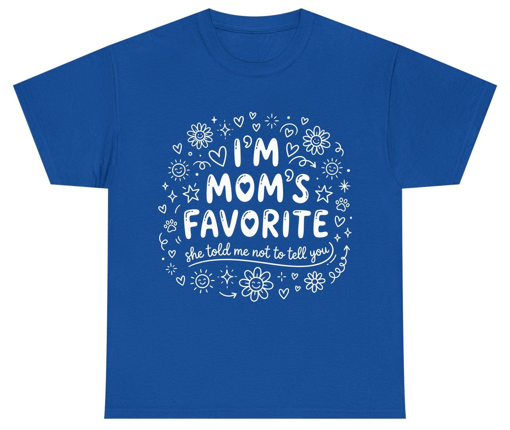 I'm Mom's Favorite (She Told Me Not to Tell You) family humor Youth T-Shirt Royal product mockup