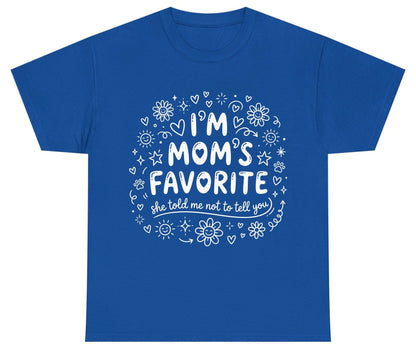 I'm Mom's Favorite (She Told Me Not to Tell You) family humor Youth T-Shirt Royal product mockup