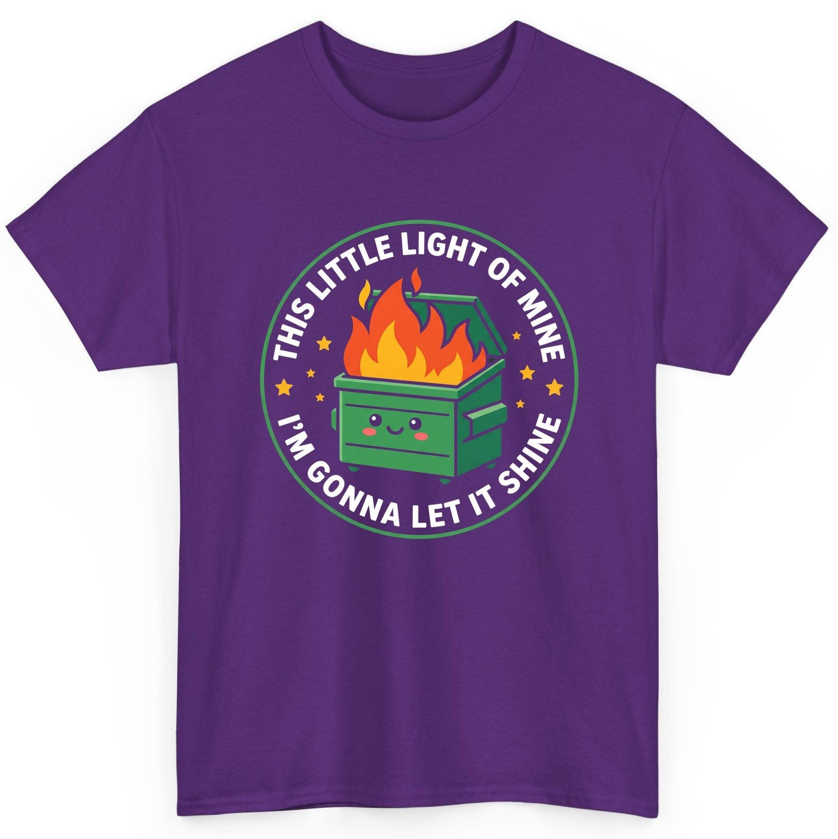 This little light of mine I'm gonna let it shine Dumpster Fire T-Shirt Purple product mockup