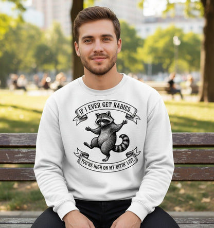 Subtle Raccoon Sketch raccoon Sweatshirt White lifestyle mockup