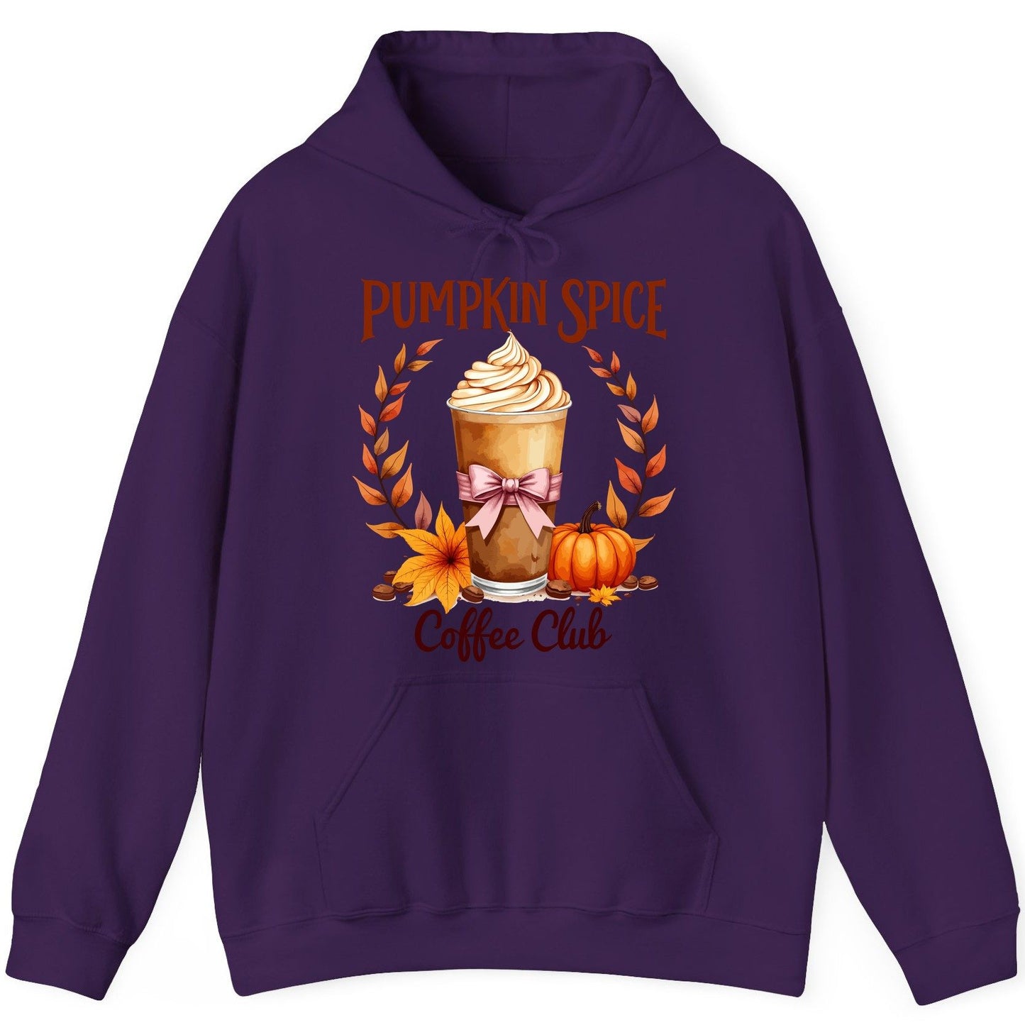 Pumpkin Spice Coffee Club pumpkin spice latte Hoodie Purple product mockup