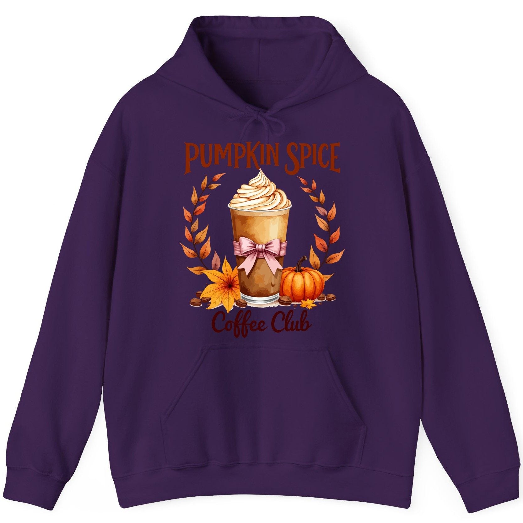 Pumpkin Spice Coffee Club pumpkin spice latte Hoodie Purple product mockup