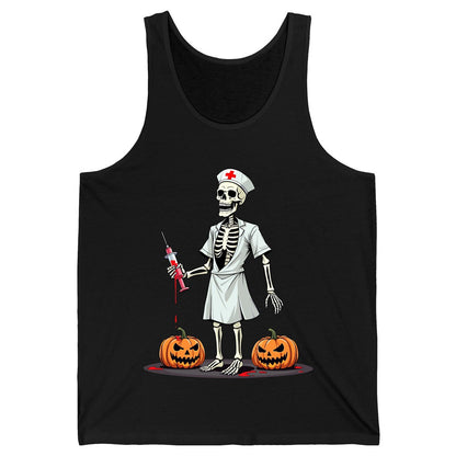 Spooky Skeleton Nurse Halloween skeleton nurse Tank Top Black product mockup