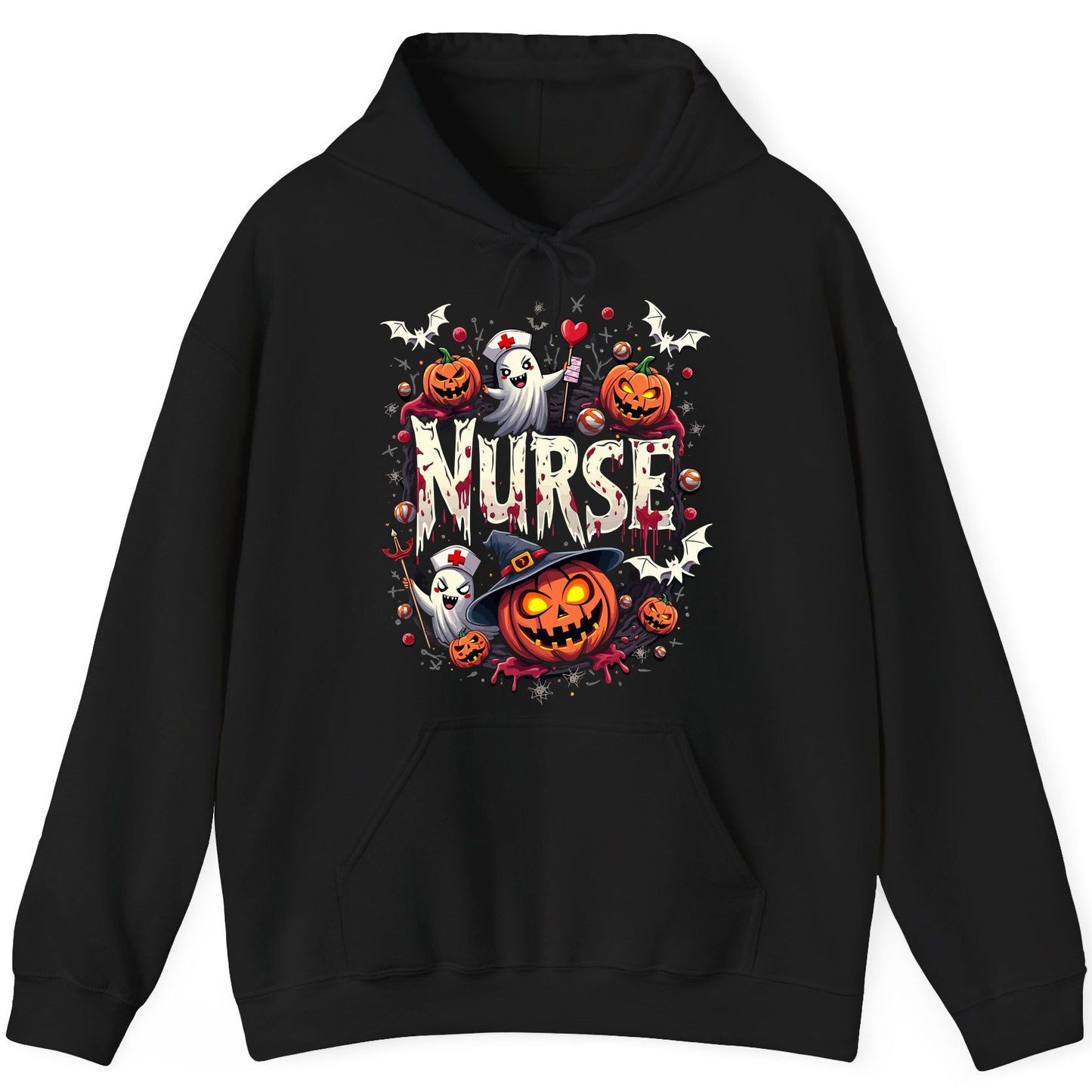Nurse Halloween nurse Hoodie Black product mockup