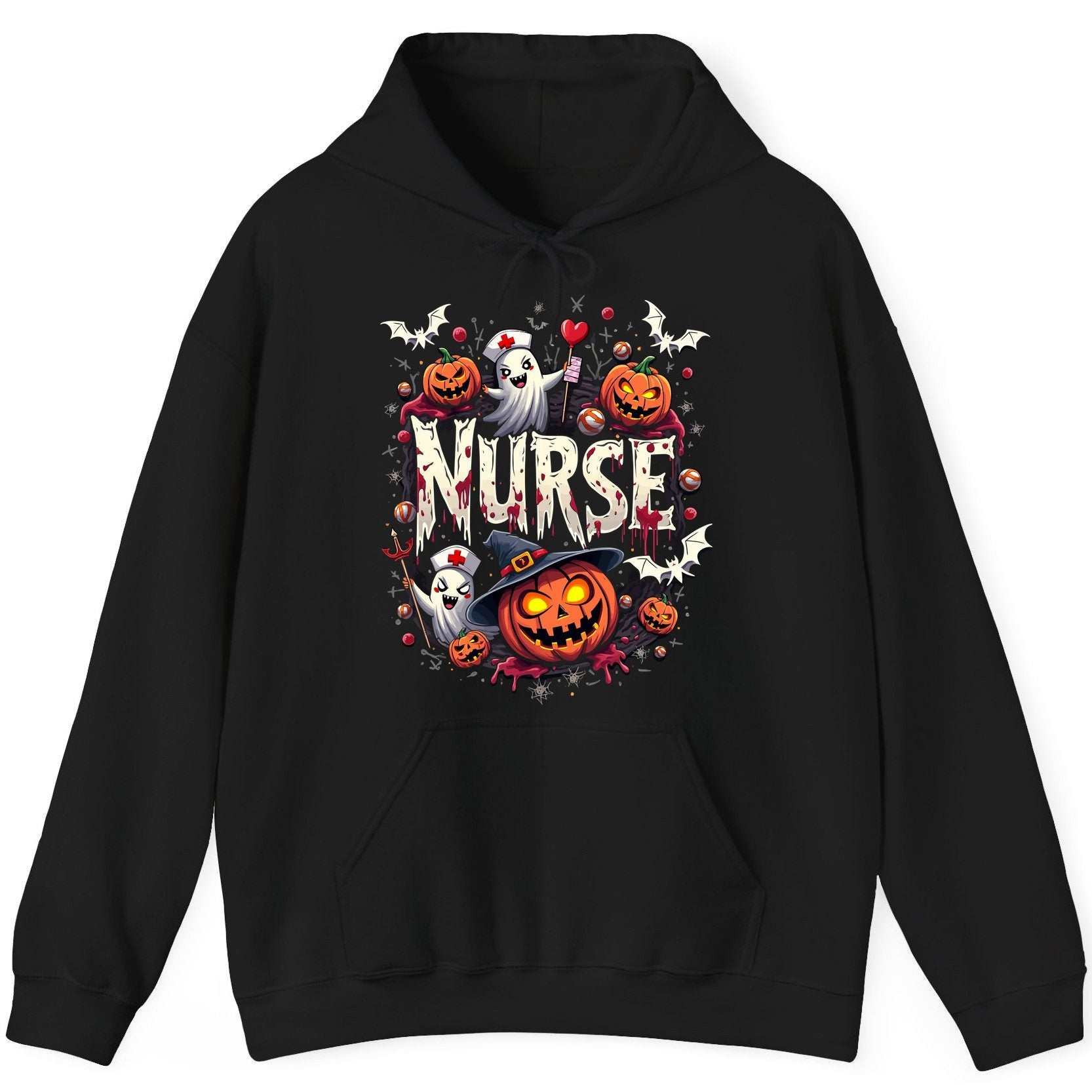 Nurse Halloween nurse Hoodie Black product mockup