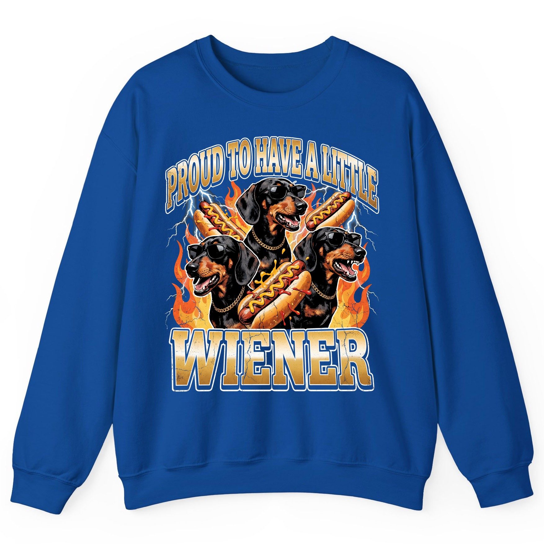 Proud to Have a Little Wiener dachshund Sweatshirt Royal product mockup