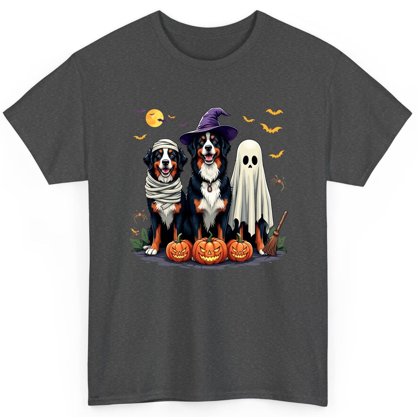 Halloween Bernese Mountain Dogs bernese mountain dog T-Shirt Dark Heather product mockup