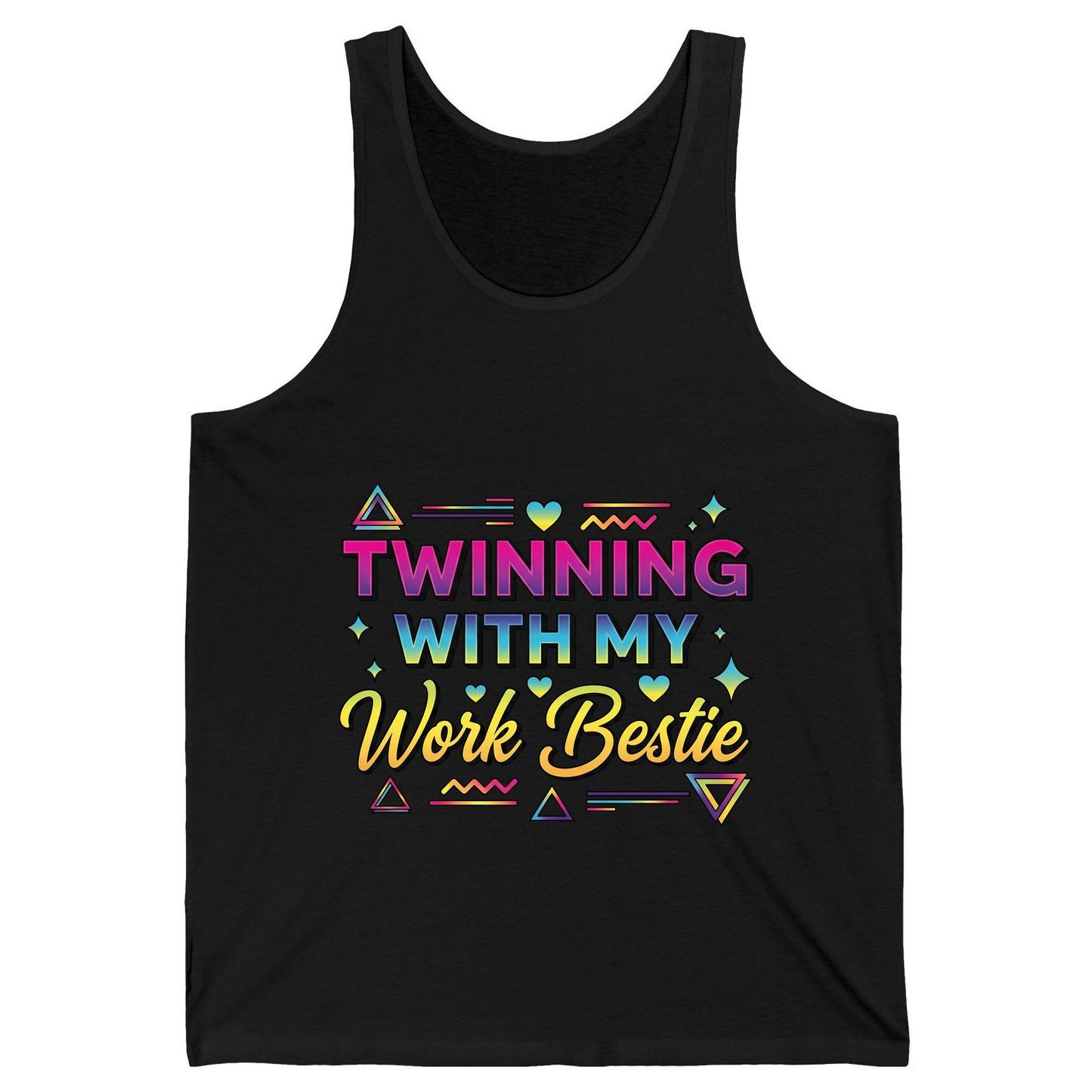 Twinning with My Work Bestie work bestie Tank Top Black product mockup