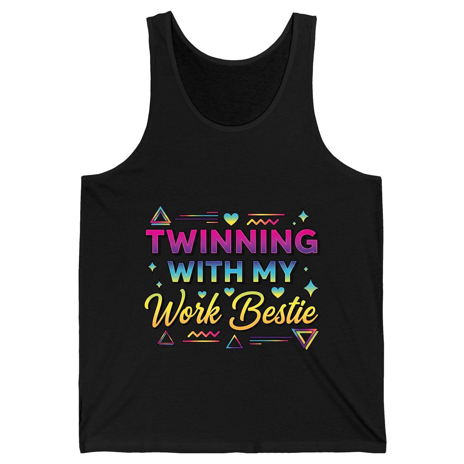 Twinning with My Work Bestie work bestie Tank Top Black product mockup