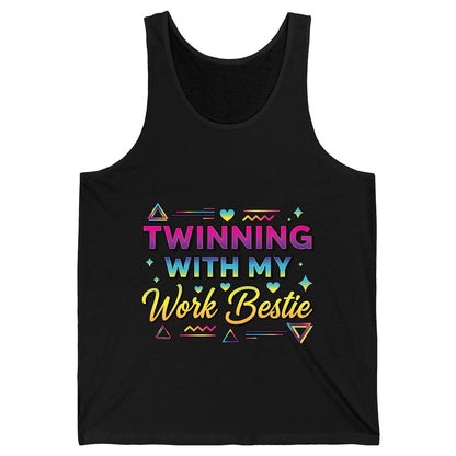 Twinning with My Work Bestie work bestie Tank Top Black product mockup