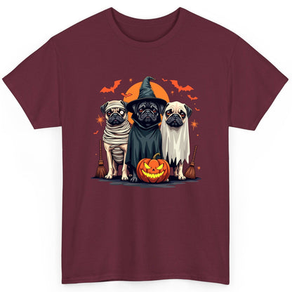 Halloween Pugs Costumes pugs T-Shirt Maroon product mockup
