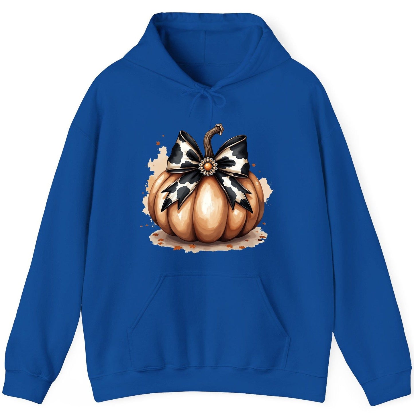 Cow Print Bow Pumpkin pumpkin Hoodie Royal product mockup