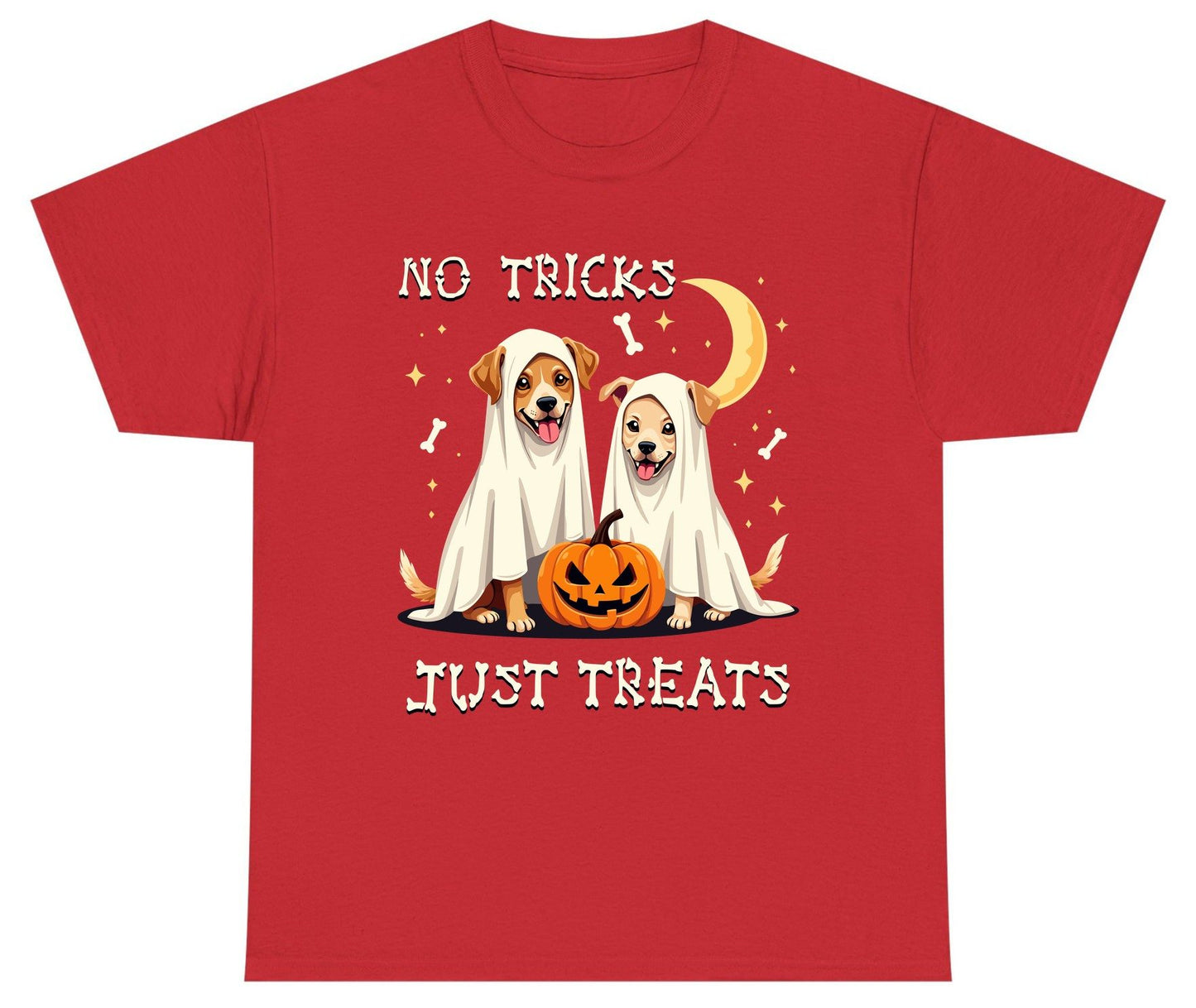 No Tricks Just Treats Halloween dogs Youth T-Shirt Red product mockup