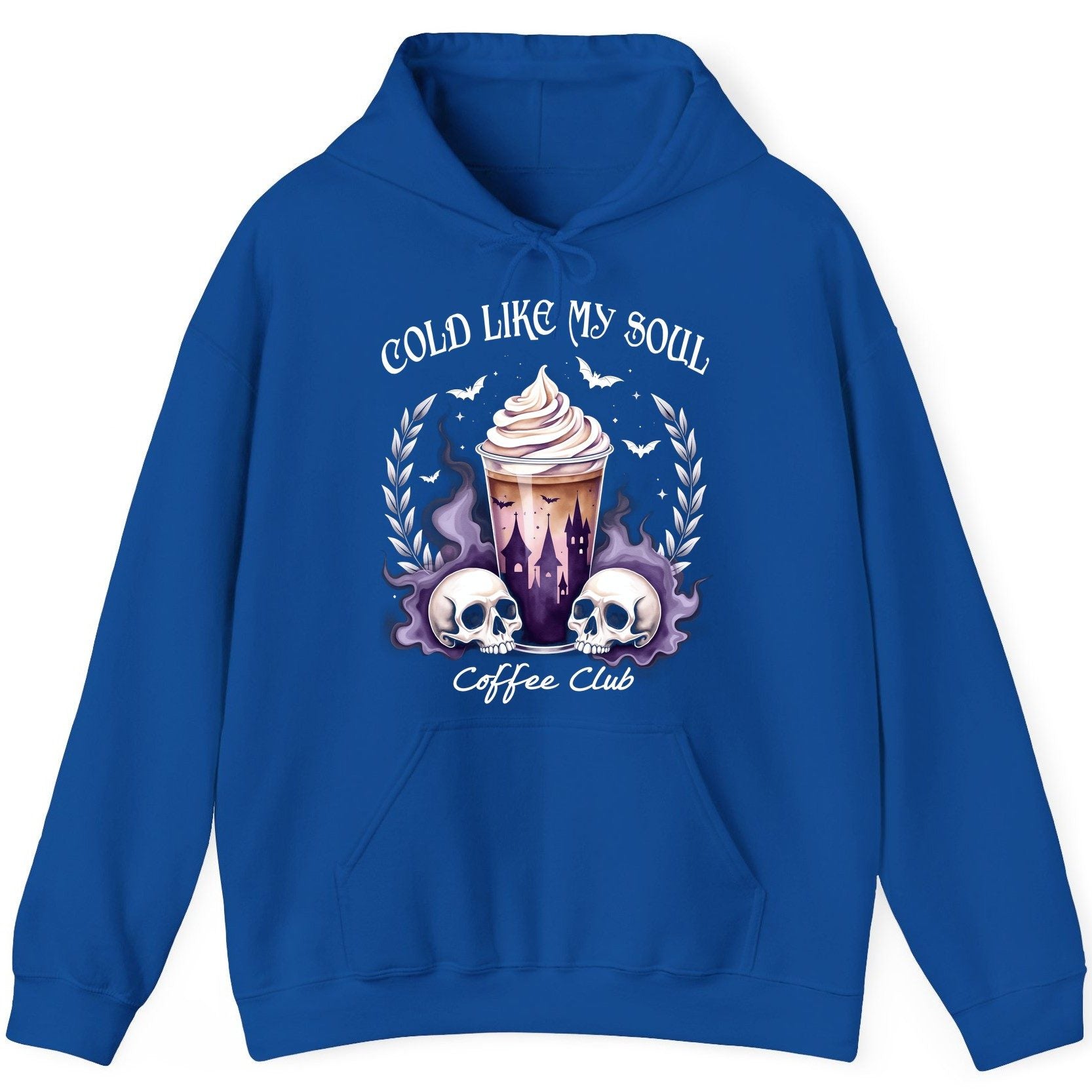 Cold Like My Soul Coffee Club gothic iced coffee Hoodie Royal product mockup