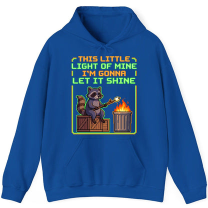 THIS LITTLE LIGHT OF MINE I'M GONNA LET IT SHINE Raccoon Hoodie Royal product mockup
