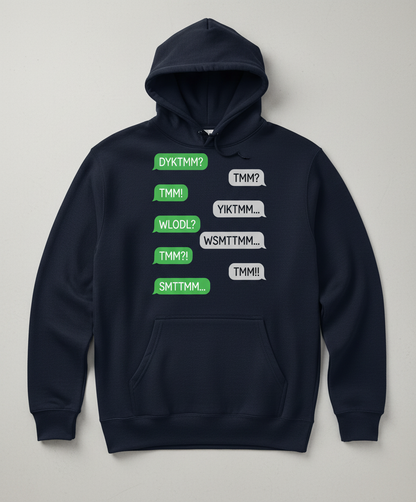 TMM Acronyms Text Message Conversation Hoodie - Navy