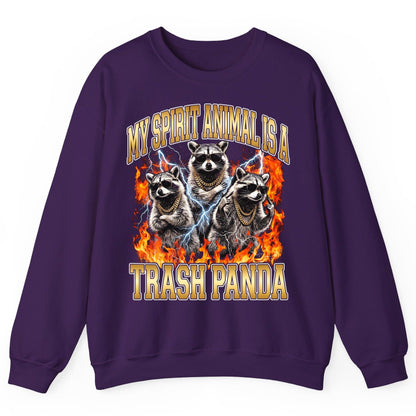 My Spirit Animal Is a Trash Panda raccoon Sweatshirt Purple product mockup