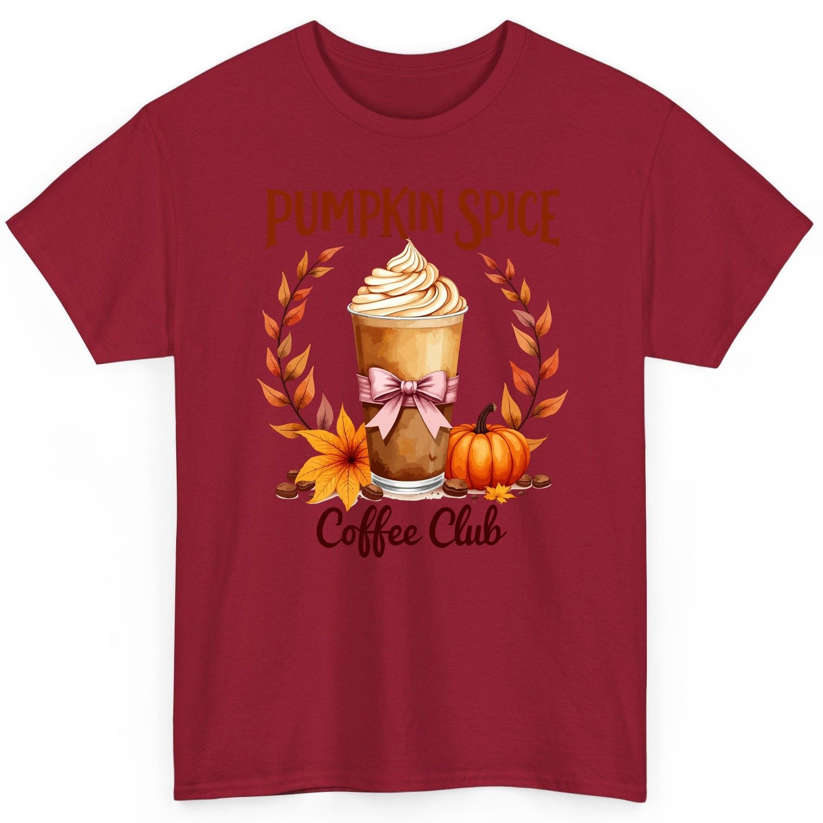 Pumpkin Spice Coffee Club pumpkin spice latte T-Shirt Cardinal Red product mockup