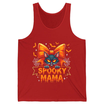Spooky Mama black cat Tank Top Red product mockup