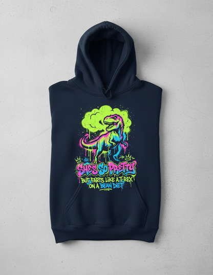 She's So Pretty But Farts Like A T-Rex Graffiti Art Hoodie - Navy