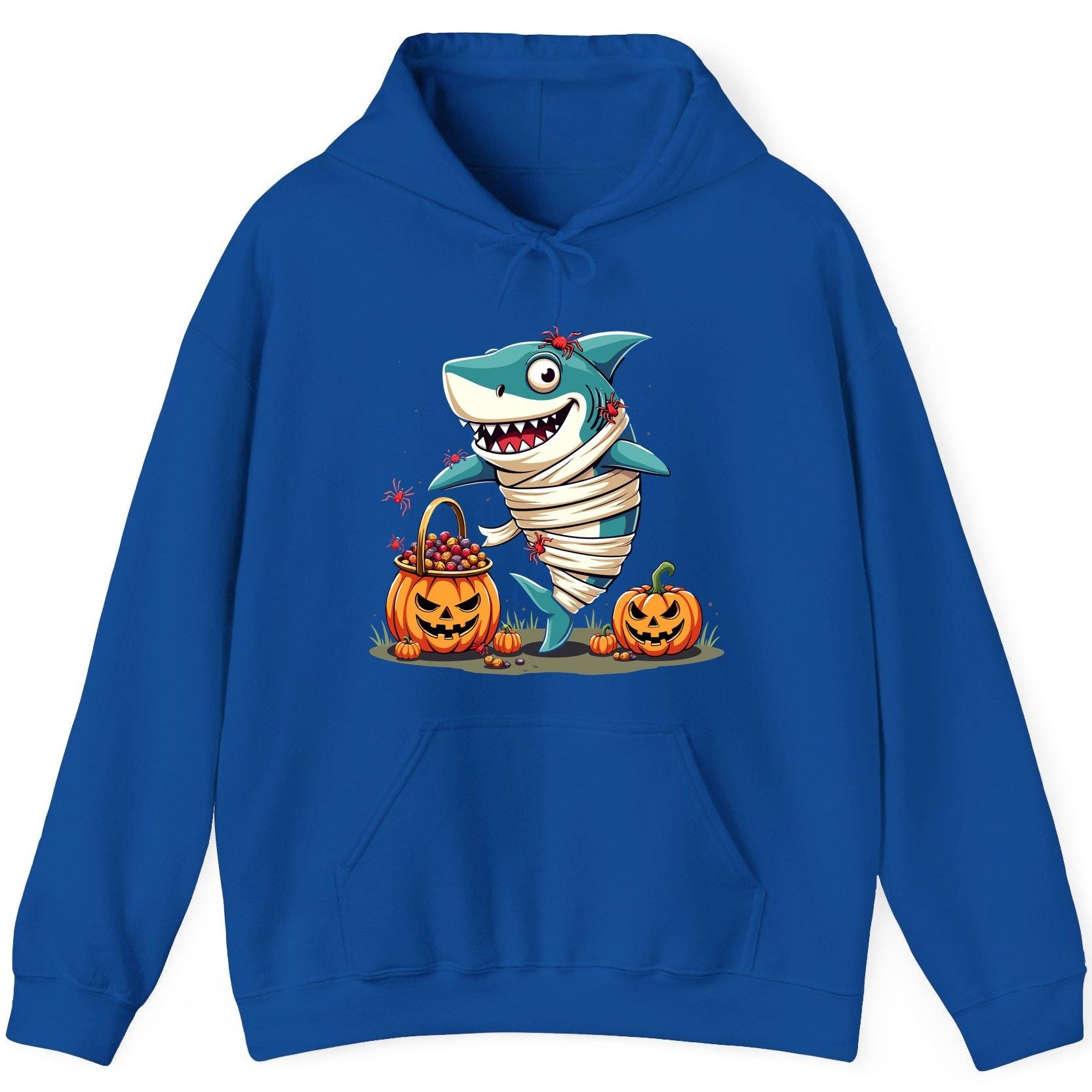 Mummy Shark Halloween shark Hoodie Royal product mockup