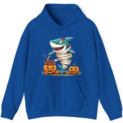 Mummy Shark Halloween shark Hoodie Royal product mockup
