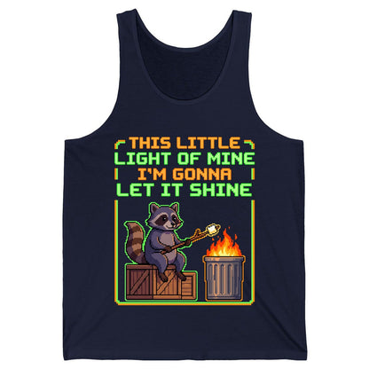 THIS LITTLE LIGHT OF MINE I'M GONNA LET IT SHINE Raccoon Tank Top Navy product mockup