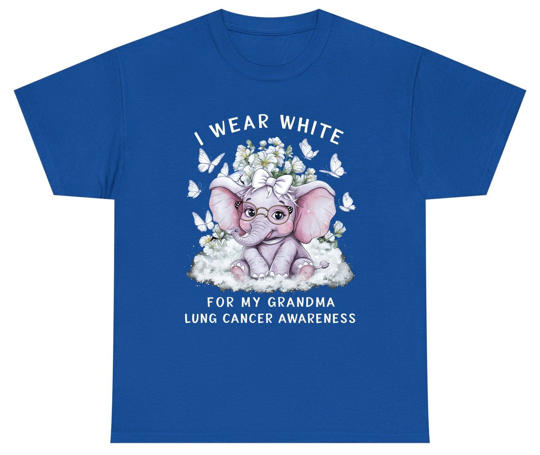 I Wear White for My Grandma Lung Cancer Awareness lung cancer awareness Youth T-Shirt Royal product mockup