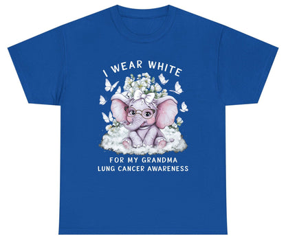 I Wear White for My Grandma Lung Cancer Awareness lung cancer awareness Youth T-Shirt Royal product mockup