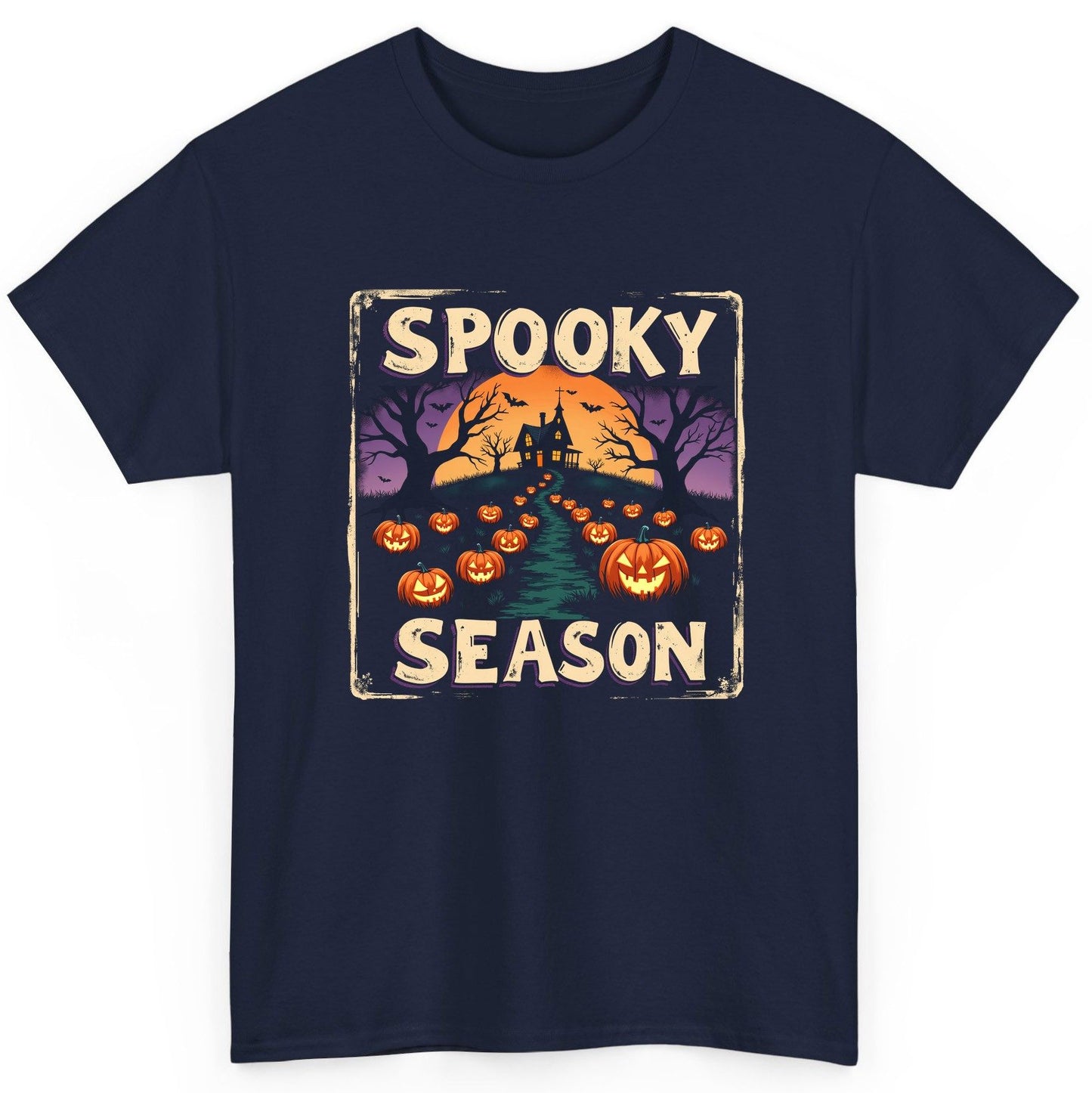 Spooky Season Halloween T-Shirt Navy product mockup
